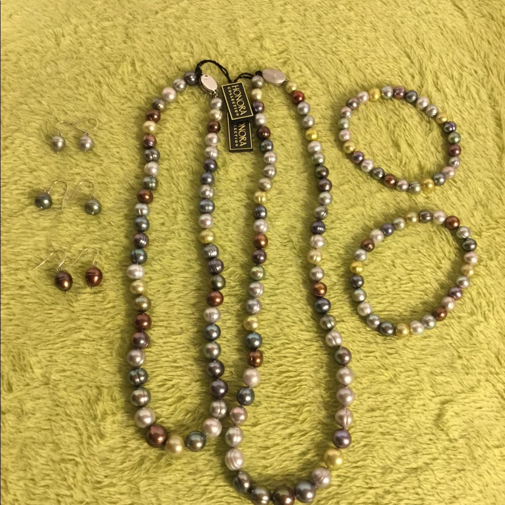 Honora Ringed Multi Colored Pearl Set